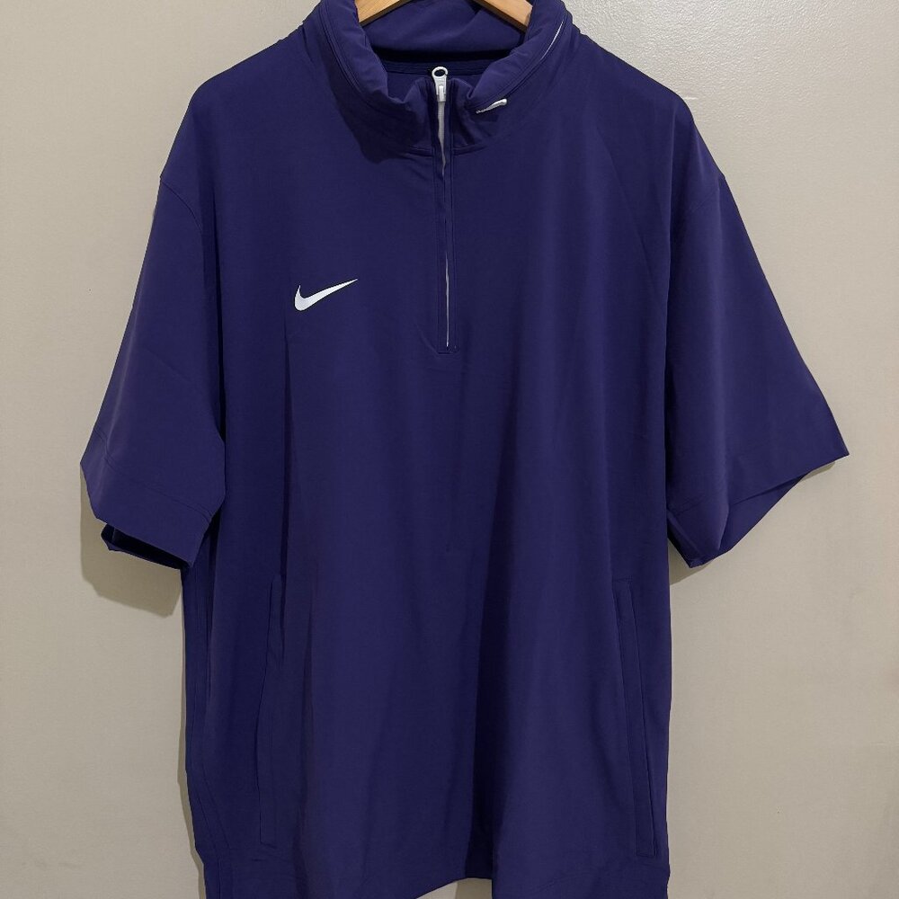 Nike Football Coach Sideline 1/4 Zip SS Hoodie Jacket Mens S Purple FJ9548-513